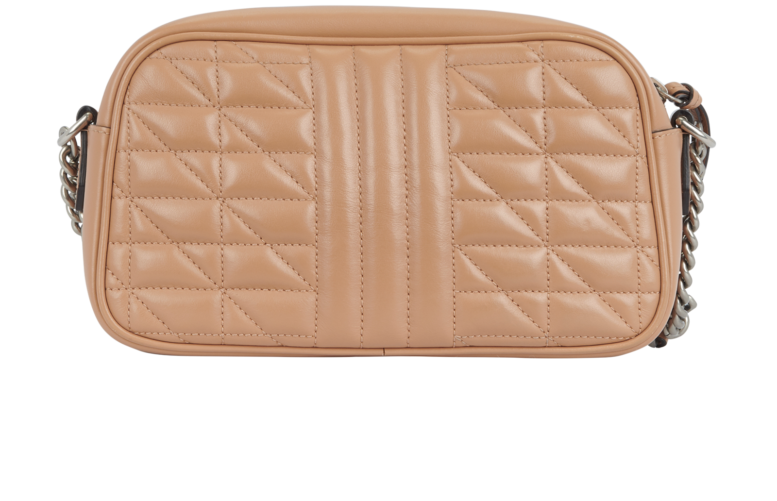 GG Marmont Small Shoulder Bag, &pound;850, Handbags, Beige, Lambskin Leather, Back view